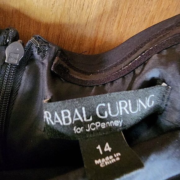 Prabal Gurung Black Off Shoulder Ruched Bodice Fit Flare Knee Length Dress Sz14 - Picture 5 of 10